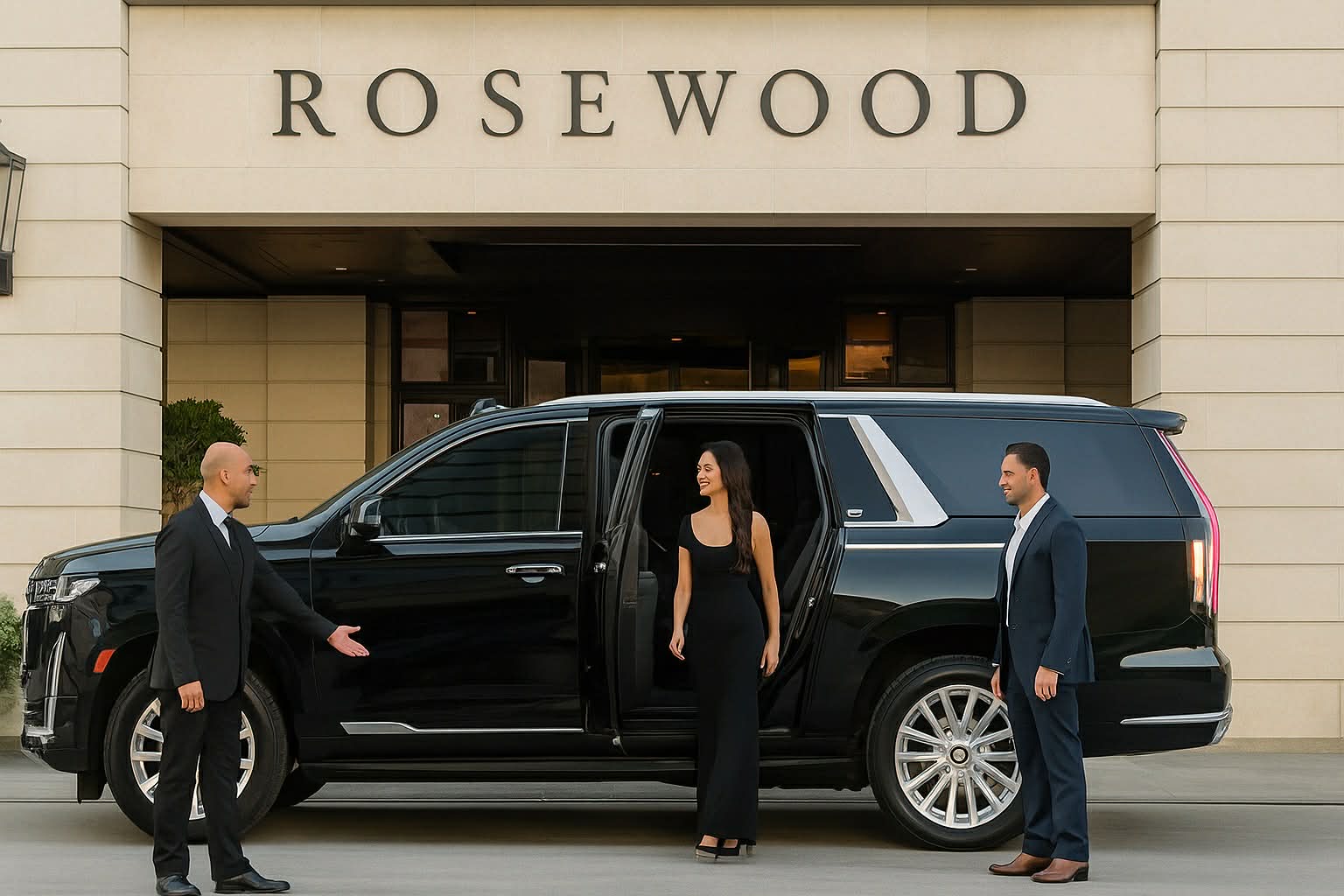 Luxury premium black SUV car for V-VIP transportation in Dallas–Fort Worth